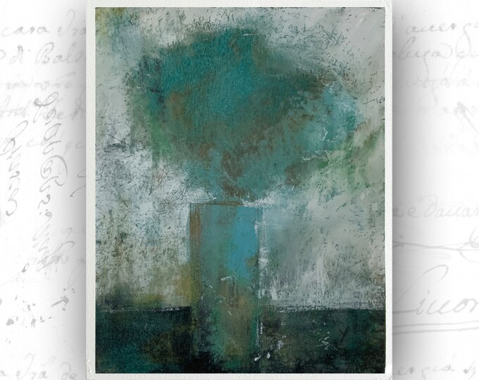 Unframed Abstract Florals with Vintage Feel, Floral Painting in Cold Wax and Oil