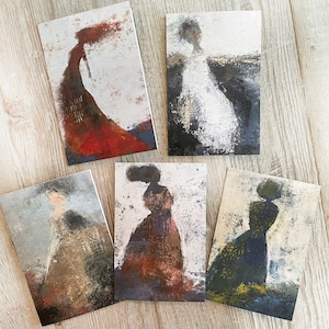 5er-Set Blanko-Grußkarten mit Original Figure Art