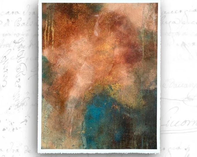 Abstract Painting of Flowers in Vase — Unframed Painting of Rose Colored Bouquet