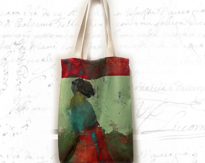 Tote Bag with Abstract Art, Reusable Tote Bag with Art, Washable Tote Bag, Shopping Bag with Art