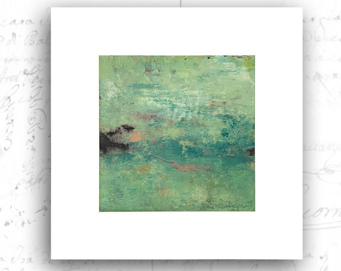 Unframed Abstract Landscape Painting, Unframed Painting of Landscape in Cold Wax and Oil, Landscape Painting on  Paper