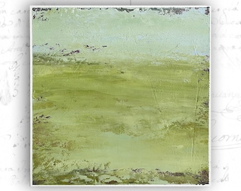 Unframed Abstract Landscape with Pastel Colors, Cold Wax Painting, Unframed Art on Paper