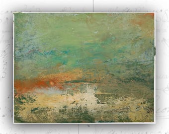 Original Cold Wax Landscape Painting, Unframed Landscape Art (14x11)