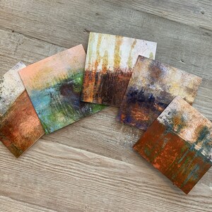 Set of 5 Blank Note Cards of Abstract Landscape