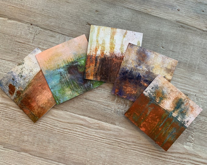 Set of 5 Blank Note Cards of Abstract Landscape