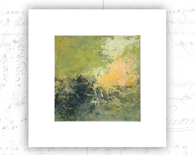Original Painting of Abstract Landscape, Unframed Cold Wax Painting of Abstract Landscape