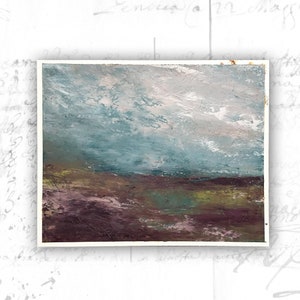 Original Painting of Abstract Landscape Unframed, Unframed Landscape in Cold Wax and Oil