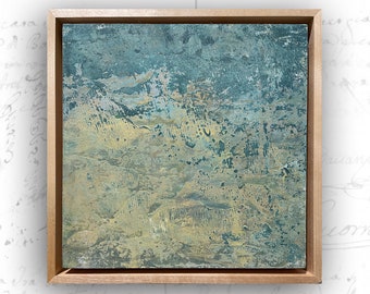 Small Framed Abstract Painting with Texture, Framed Abstract Painting, Cold Wax and Oil Painting, Small Framed Wall Decor
