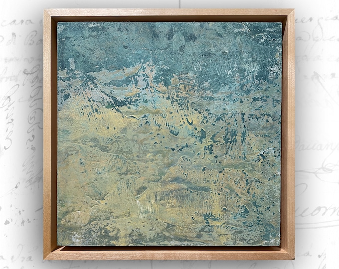 Small Framed Abstract Painting with Texture, Framed Abstract Painting, Cold Wax and Oil Painting, Small Framed Wall Decor