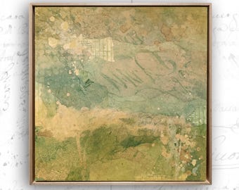 Abstract Collage Painting in Pastel Colors : Original Mixed Media Abstract Art (16x16)