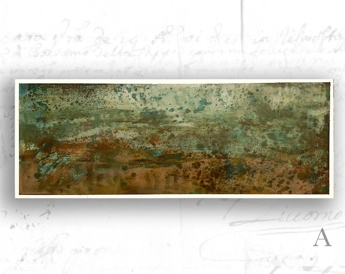 Abstract Landscape Paintings in Gold Tones — Cold and Oil Painting on Archival Paper — Unframed Original Painting
