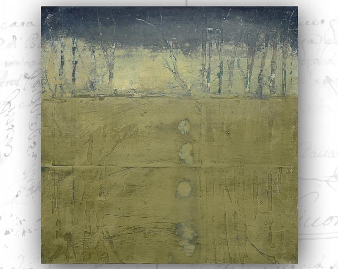 Abstract Painting of Forest, Cold Wax and Oil Painting