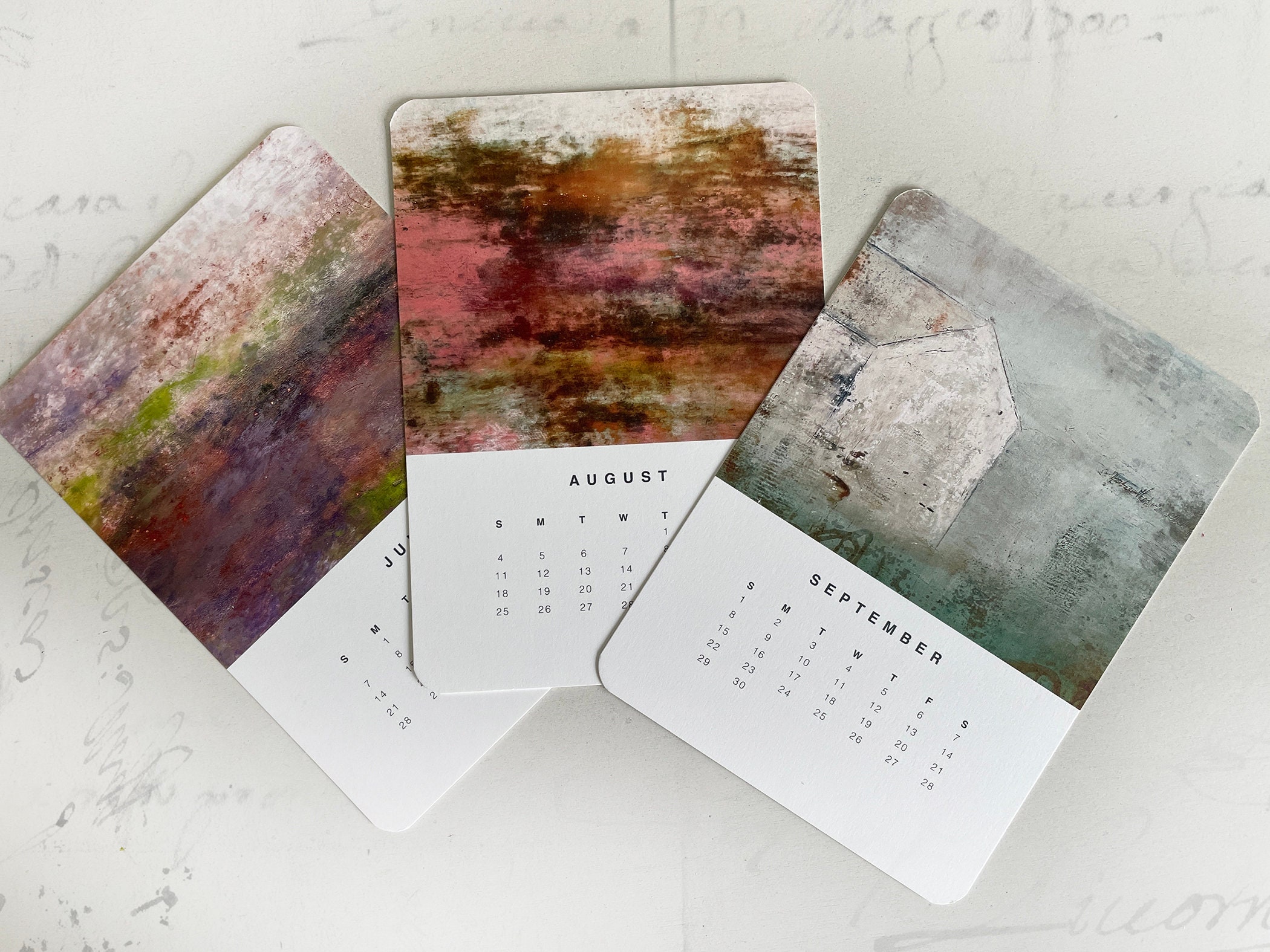 Art Calendars for 2024, Abstract Landscape Calendars, Desk Calendars