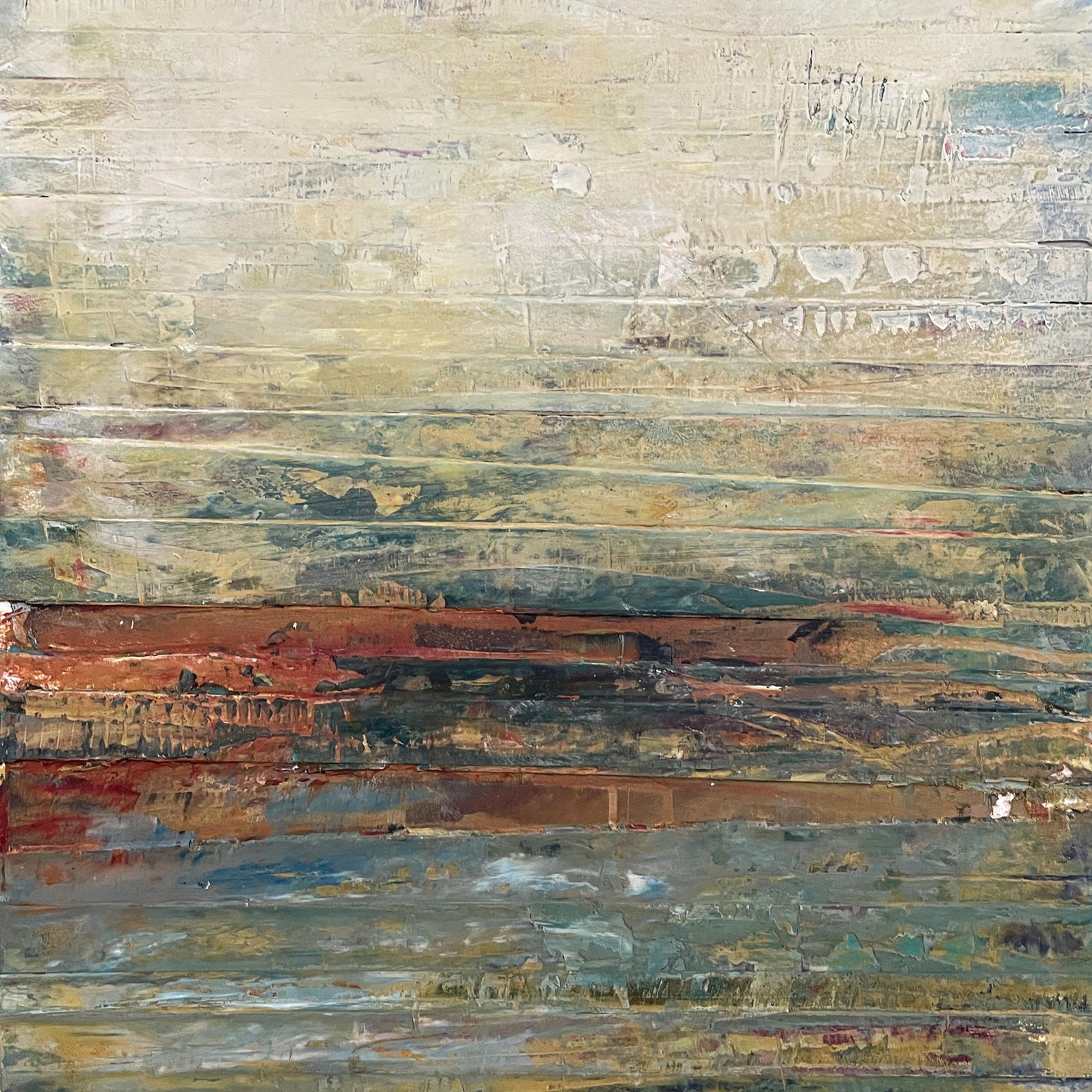 Abstract Landscape Painting With Texture, Unframed Original Paintings ...