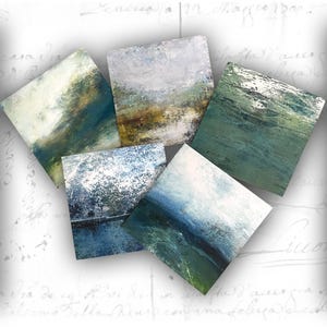 Lot de 5 cartes de correspondance vierges représentant des scènes d'océan, cartes de voeux de scènes d'océan