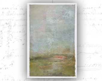 Abstract Painting Landscape Painting in Cold Wax and oil,  Unframed Original Painting, Cold Wax and Oil Painting