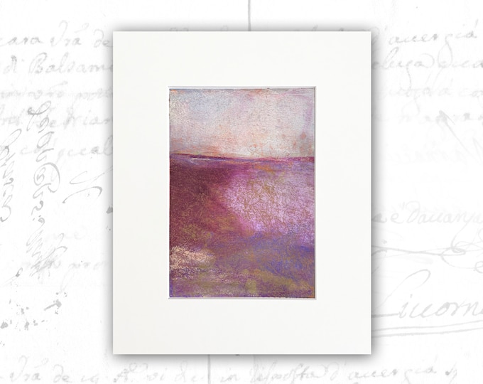 Impressionist Painting of Lakeshore in Burgundy Hues