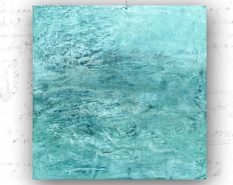 Original Seascape Painting: Abstract Cold Wax & Oil Ocean Scene