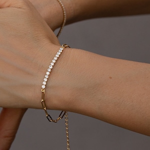 Oval Bangle Bracelet With Small Chain and Lobster Clasp