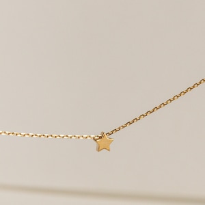 Necklace with a polished small Star in sterling silver