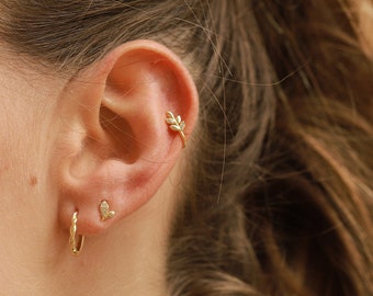 Set Di Gioielli (orecchini A Cerchio E Anello Regolabile) Con Zirconi Cubici, Placcati Oro Giallo, Stile Vintage. Ideale Come Regalo Per Fidanzata, Madre O Figlia. - Foto 2