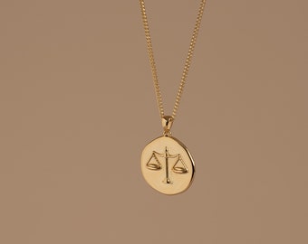 LIBRA ZODIAC Necklace Sterling silver for men gold plated