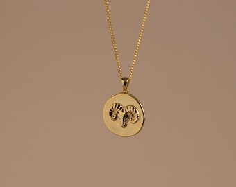 ARIES ZODIAC Necklace Sterling silver for men gold plated