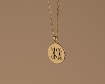 GEMINI ZODIAC Necklace Sterling silver for men gold plated