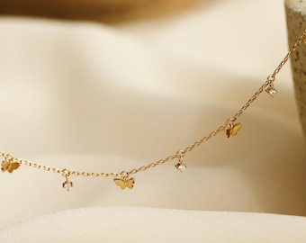 small butterlfy silver bracelet, Sterling silver butterfly Bracelet, little butterfly bracelet, silver butterfly bracelet, fine jewelry