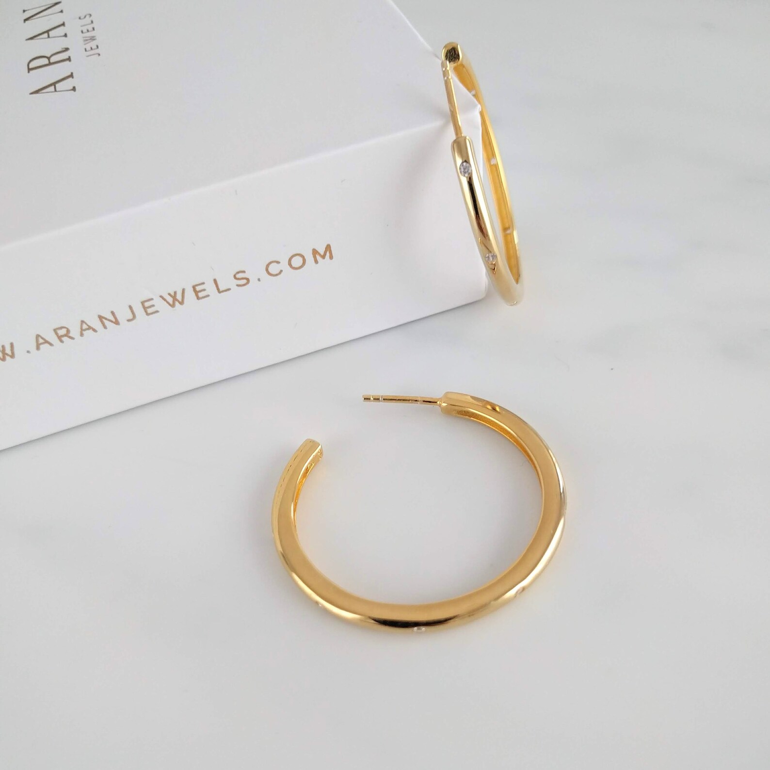 925 Sterling Silver Large cz Hoop Earrings 35mm big Hoops cz Etsy