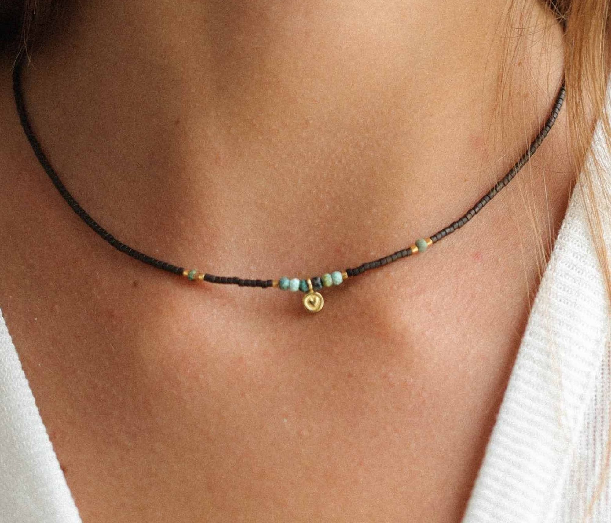 Miyuki Small Seed Beads Necklace Brown Multicolor Necklace