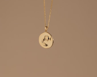 AQUARIUS ZODIAC Necklace Sterling silver for men gold plated