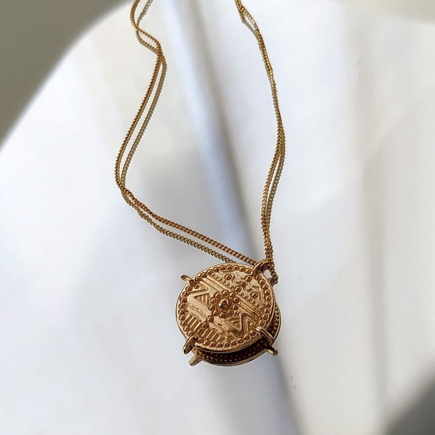 Unique Vintage Gold Coin Necklace Maya 