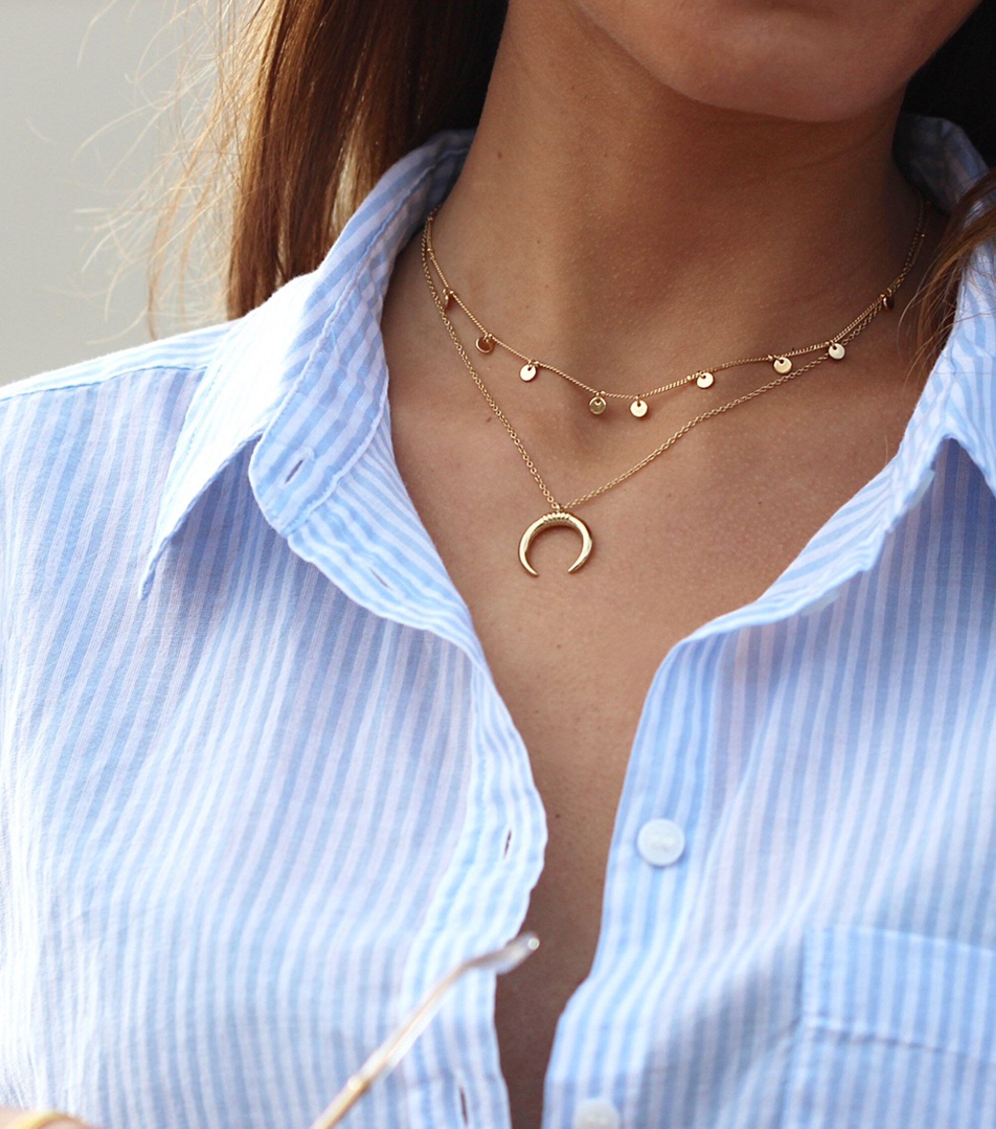 Delicate Small Multiple Gold Coins 