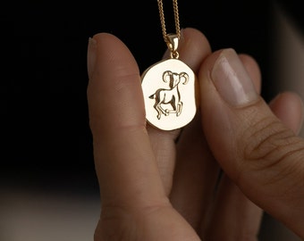 CAPRICORN ZODIAC Necklace Sterling silver for men gold plated