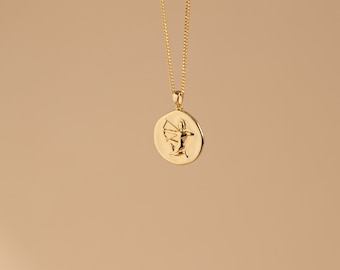 SAGITTARIUS ZODIAC Necklace Sterling silver for men gold plated