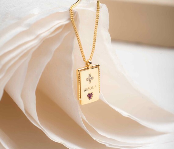 French Locket Love Poem Necklace I Love 