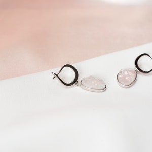 Rose Quartz Earrings, Gold Earrings, Drop Earrings, Teardrop Earrings, Gemstone Earrings, Dangle Earring, Rose Quartz Jewelry image 7