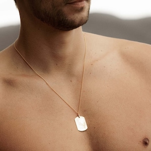 Military Badge Medal Chain Necklace for Men, Boy Jewelry in Sterling Silver