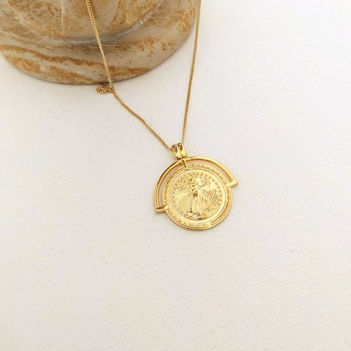 Beautiful Marianne Medal Necklace 