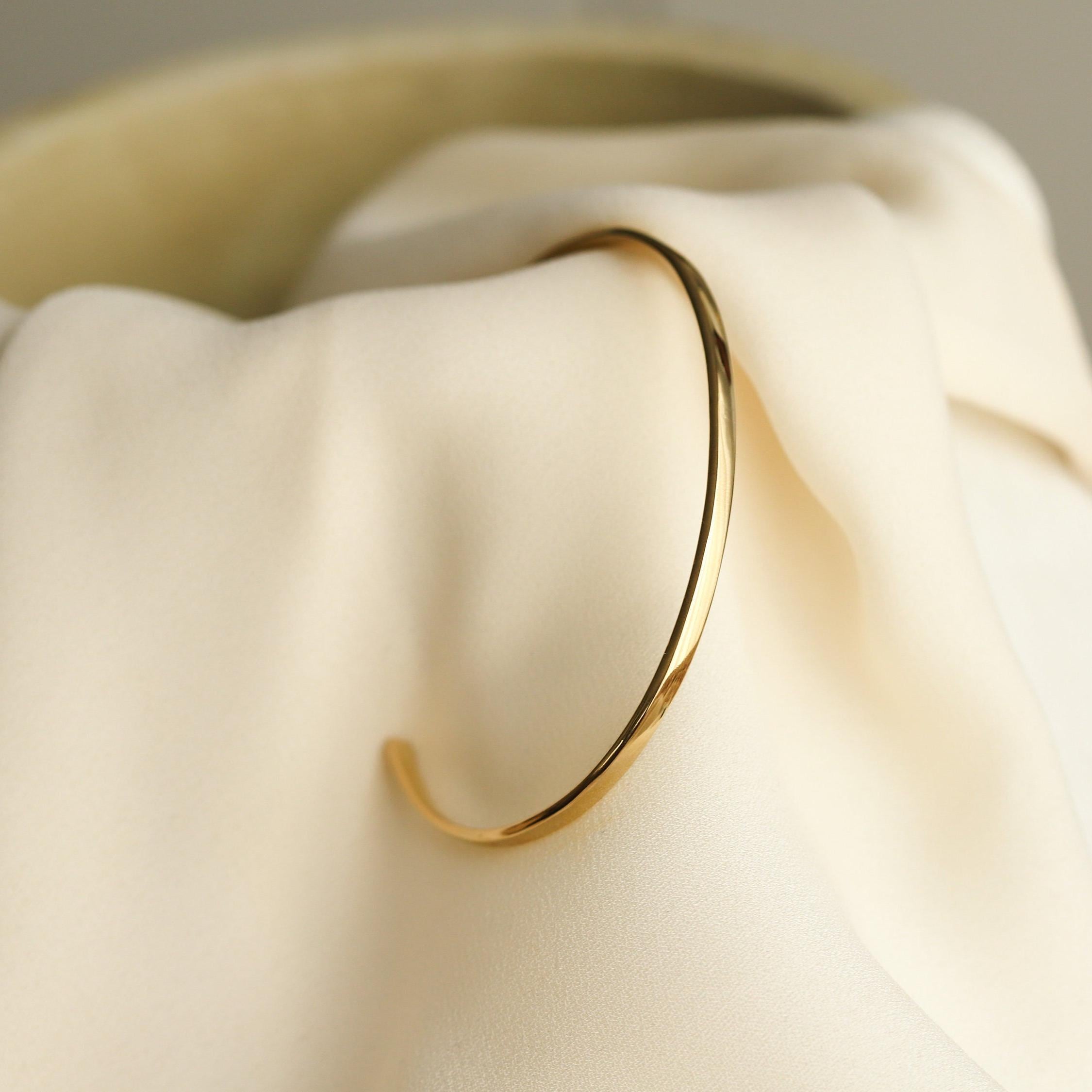 Gold open bangle - Etsy 日本