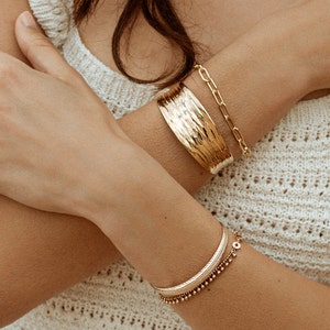 Little Coin Chain Sterling Silver Bracelet plated in 18K Gold