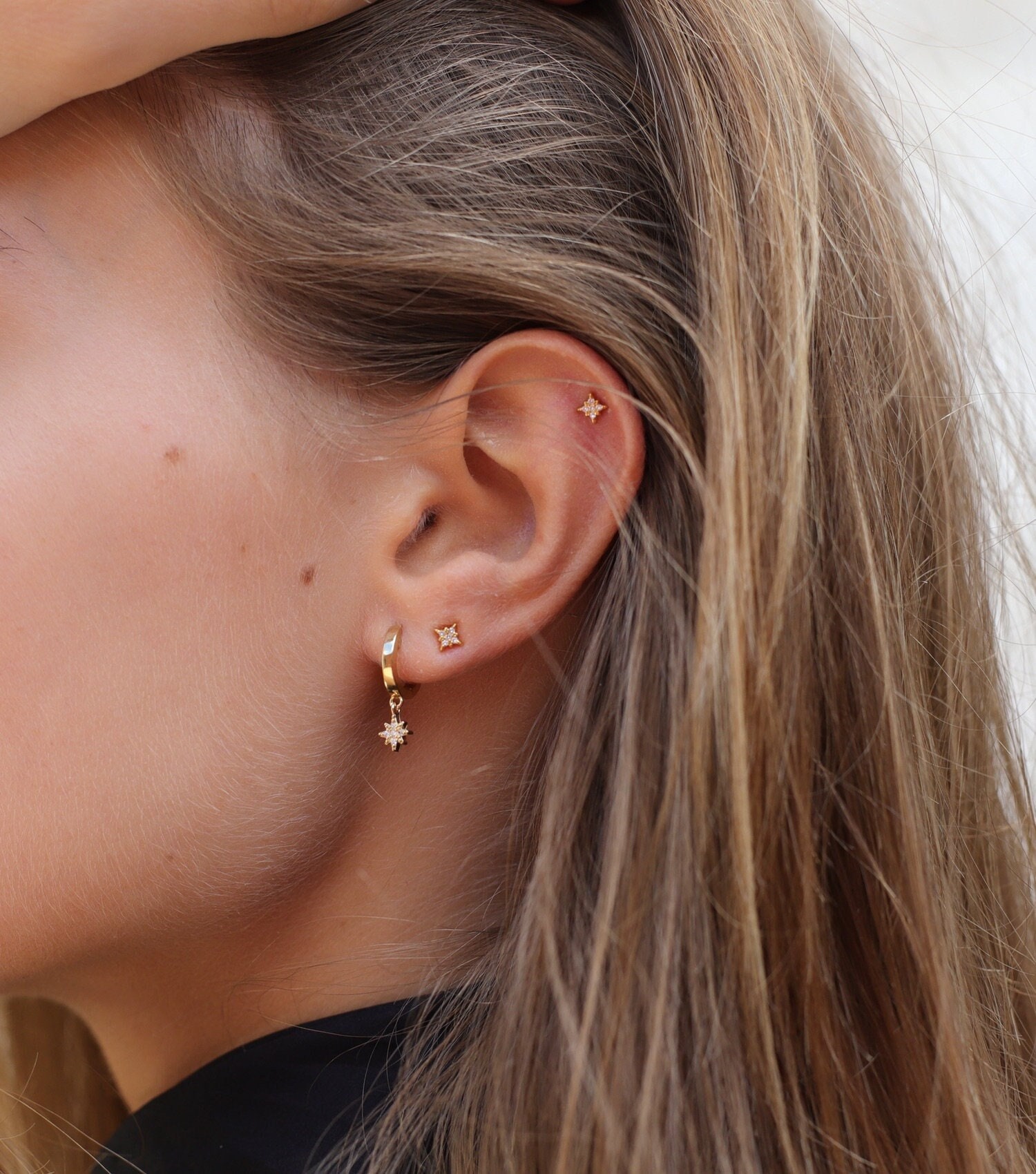Delicate Hoops Dainty Hoops Boho Dangle Charm Hoops Huggie Hoops Silver Chain Earrings Dangle Chain Earrings Silver Cz Hoop Earrings