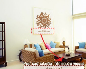A Big Sunflower Will Bring Big Money With You! Wall Sticker - Personalization Possible
