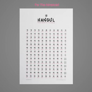 Hangul Korean Alphabet Poster For the First Step Wall Chart | Etsy