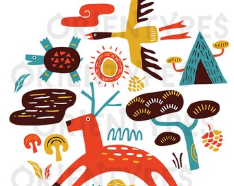 Printable Longevity Characters which are Illustrated, Yellow