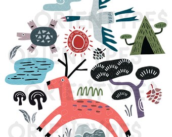 Printable Longevity Characters which are Illustrated, Blue