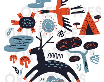 Printable Longevity Characters which are Illustrated, Orange