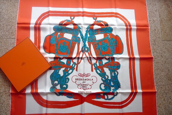 Free Shipping Authentic Vintage Hermes Silk Scarf… - image 1