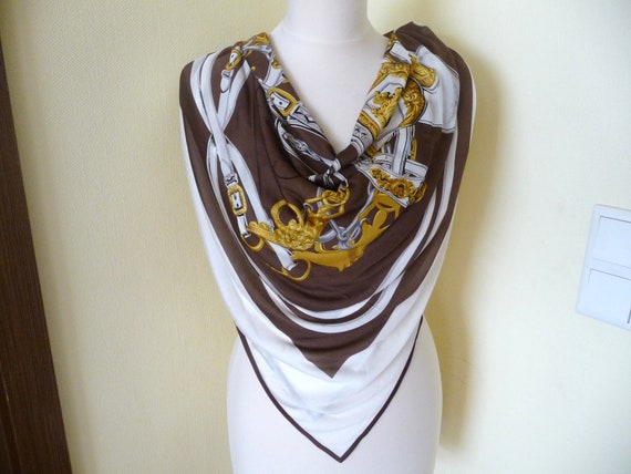 Free Shipping Authentic Vintage Hermes Silk Scarf… - image 2